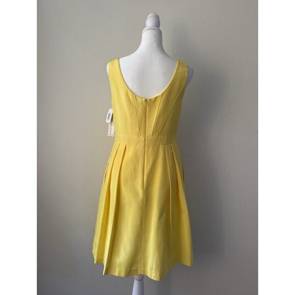 Shoshanna Party Dress Yellow with Pleats and Hidden Pockets Size 6 NWT $295 - Picture 3 of 8